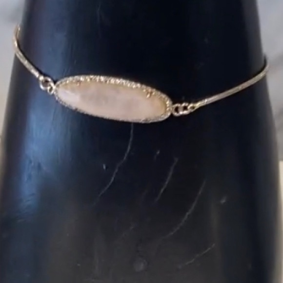 Elegant Gold Earrings & bracelet rosé quartz - Picture 6 of 8